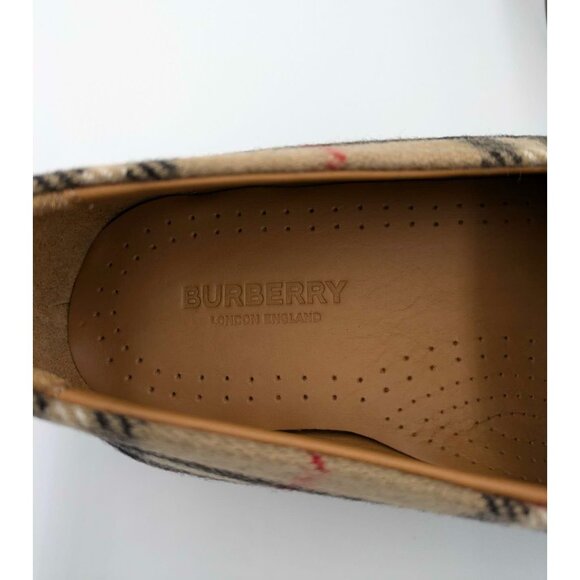 Burberry Men’s Hackney Check Wool Loafers Archive Beige EU42 8071912 - Picture 7 of 11